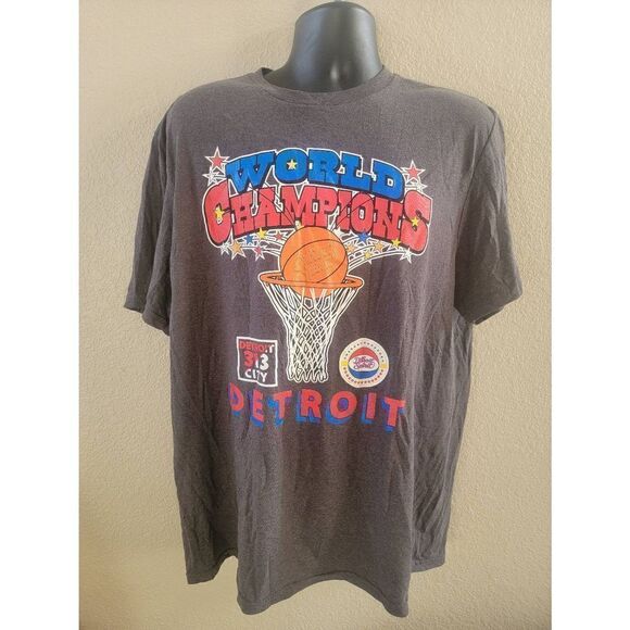 Ty Other - TY Mopkins starter Men's World Champions Detroit Basketball Rare T-shirt Gray XL